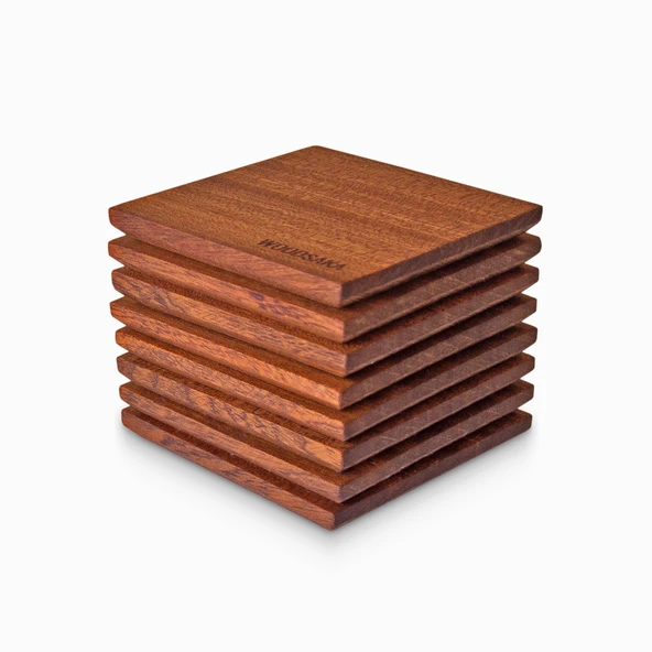 Woodsaka Maun ( Sapele) Bardak Altlığı - 8 Parça