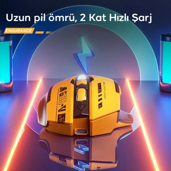 Coofbe 500mAh Bluetooth 5.0 2.4G Profesyonel Şarjlı Kablosuz Oyuncu Mouse 5 Modlu Ayarlanabilir DPI - 2