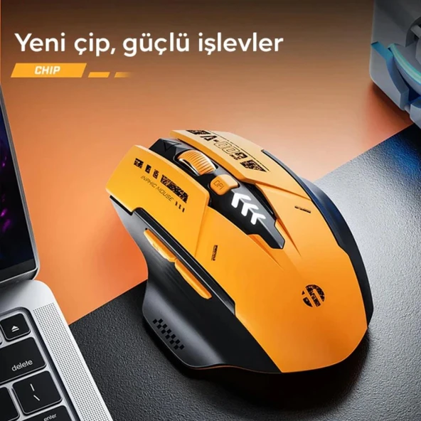 Coofbe 500mAh Bluetooth 5.0 2.4G Profesyonel Şarjlı Kablosuz Oyuncu Mouse 5 Modlu Ayarlanabilir DPI - 5