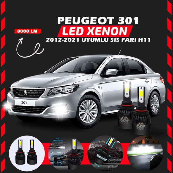 Peugeot 301 2012-2021 Sis Farı Uyumlu Şimşek Etkili Led Xenon Light Series H11 - 6