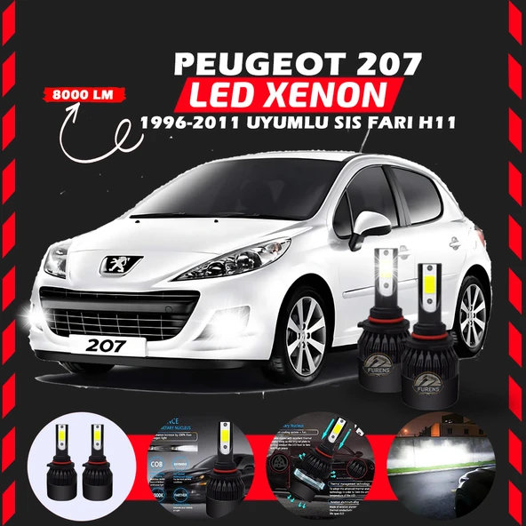 Peugeot 207 1996-2011 Sis Farı Uyumlu Şimşek Etkili Led Xenon Light Series H11 - Resim 6