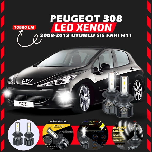 Peugeot 308 2008-2012 Sis Farı Uyumlu Şimşek Etkili Led Xenon Premium Series H1 - Resim 7