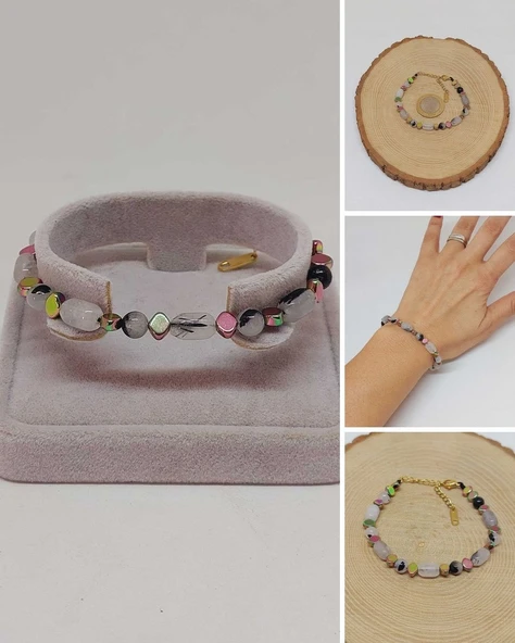 Rutil Kuvars Taşı Tasarım Bileklik (55954) ürün görseli