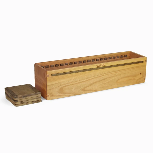 Woodsaka Trey V1 - Ayarlanabilir Çoklu Bölümlü Kalem Kutusu - Büyük - Kiraz ve Ceviz - 4