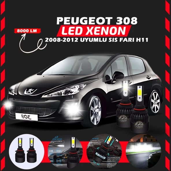 Peugeot 308 2008-2012 Sis Farı Uyumlu Şimşek Etkili Led Xenon Light Series H1 - Resim 6