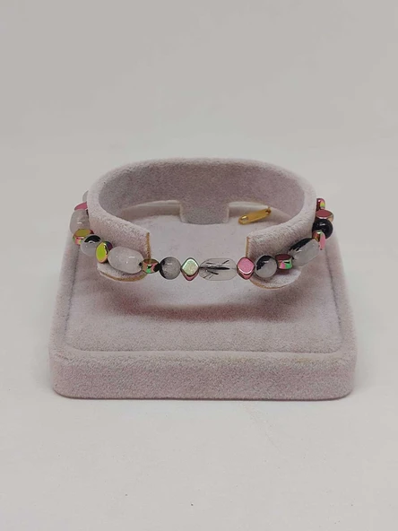 Rutil Kuvars Taşı Tasarım Bileklik (55954) - Resim 2