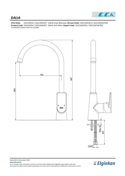 Eca Dalia Eviye Mutfak Bataryası 102118354 - 2