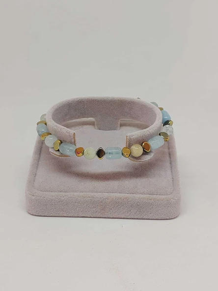 Akuamarin Taşı Tasarım Bileklik (55958) - 2