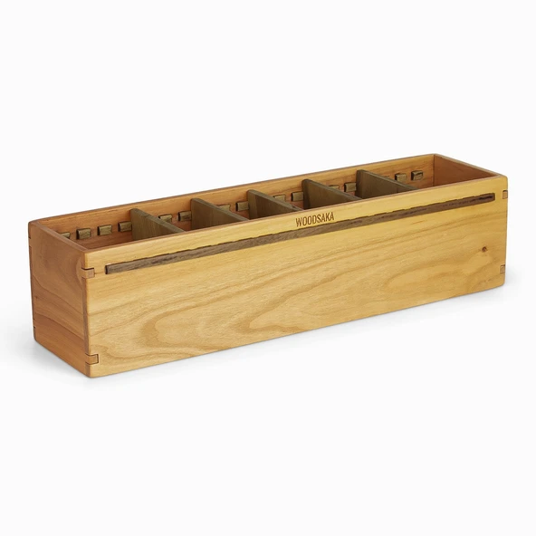 Woodsaka Trey V1 - Ayarlanabilir Çoklu Bölümlü Kalem Kutusu - Büyük - Kiraz ve Ceviz - 2