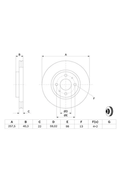 Fiat Linea, Doblo, Fiorino 1.3 Jtd Ön Fren Diski Takımı - Resim 4