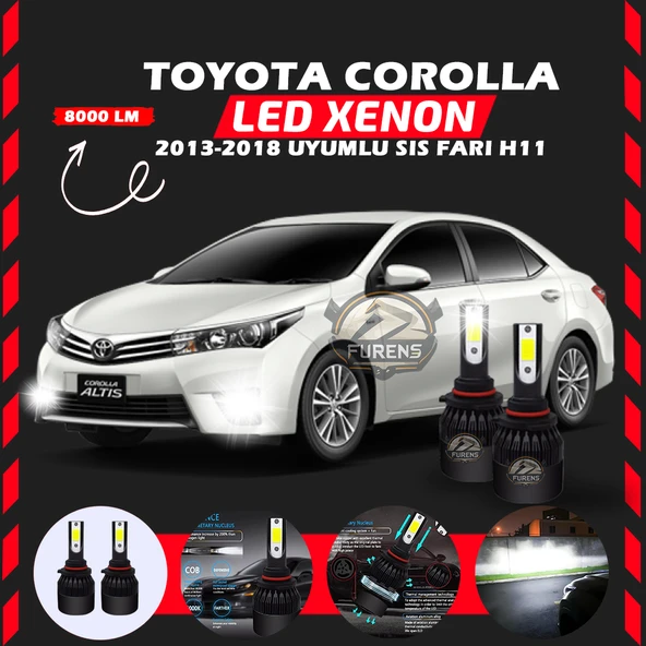 Toyota Corolla 2013-2018 Sis Farı Uyumlu Şimşek Etkili Led Xenon Light Series H11