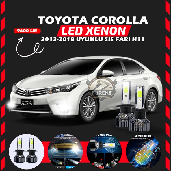 Toyota Corolla 2013-2018 Sis Farı Uyumlu Şimşek Etkili Led Xenon Pro Series H11 ürün görseli 1