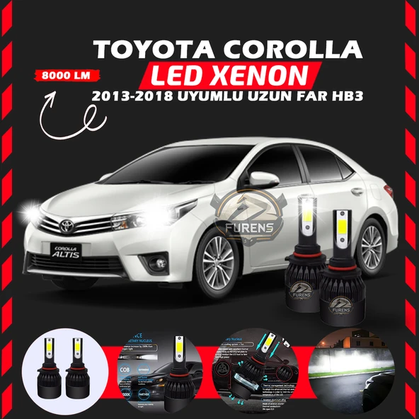 Toyota Corolla 2013-2018 Uzun Far Uyumlu Şimşek Etkili Led Xenon Light Series HB3 ürün görseli 1