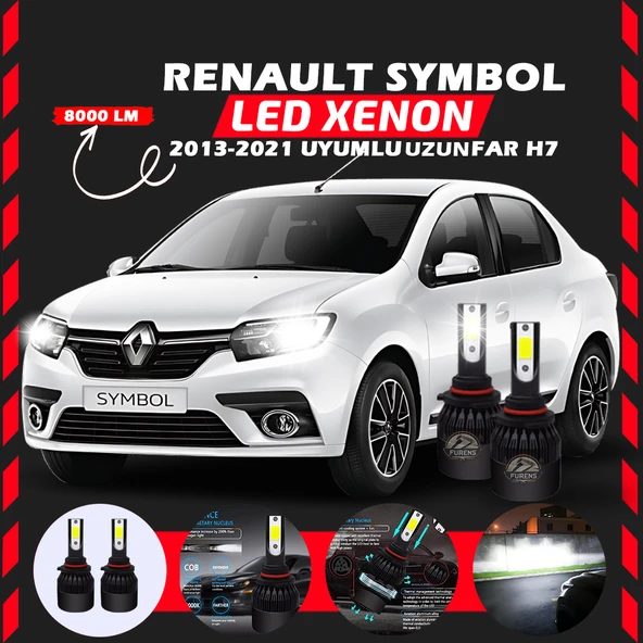Renault Symbol 2013-2021 Uzun Far Uyumlu Şimşek Etkili Led Xenon Light Series H7 ürün görseli 1