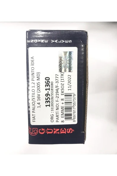 Subap Takımı Doblo 1,4 16v-palio-stilo 1,2 16v 05-- (ın-8ex-8) Uyumlu