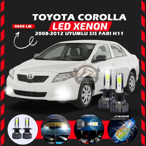 Toyota Corolla 2008-2012 Sis FarI Uyumlu Şimşek Etkili Led Xenon Pro Series H11 ürün görseli 1