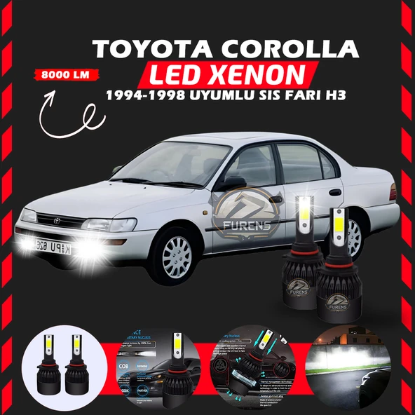Toyota Corolla Efsane Kasa Sis Farı Uyumlu Şimşek Etkili Led Xenon Light Series H3 ürün görseli 1
