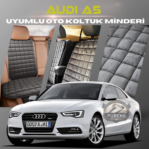 Audi A5 Antrasit Renk Tay Tüyü Cepli & Terletmez Sırtlı Oto Koltuk Minder Seti - Koltuk Koruma Kılıfı (ÖN & ARKA TAM SET) ürün görseli 1
