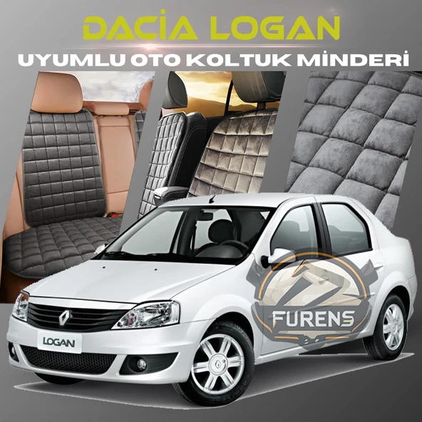 Dacia Logan Antrasit Renk Tay Tüyü Cepli & Terletmez Sırtlı Oto Koltuk Minder Seti - Koltuk Koruma Kılıfı (ÖN & ARKA TAM SET) - 1