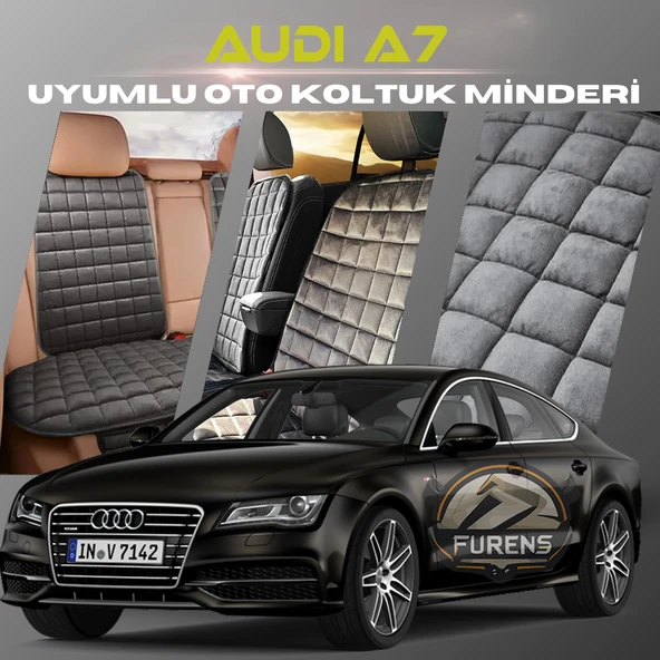 Audi A7 Antrasit Renk Tay Tüyü Cepli & Terletmez Sırtlı Oto Koltuk Minder Seti - Koltuk Koruma Kılıfı (ÖN & ARKA TAM SET) ürün görseli 1