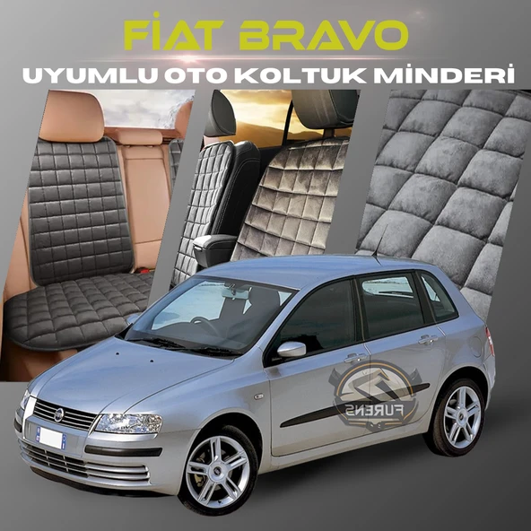 Fiat Bravo Antrasit Renk Tay Tüyü Cepli & Terletmez Sırtlı Oto Koltuk Minder Seti - Koltuk Koruma Kılıfı (ÖN & ARKA TAM SET) ürün görseli 1