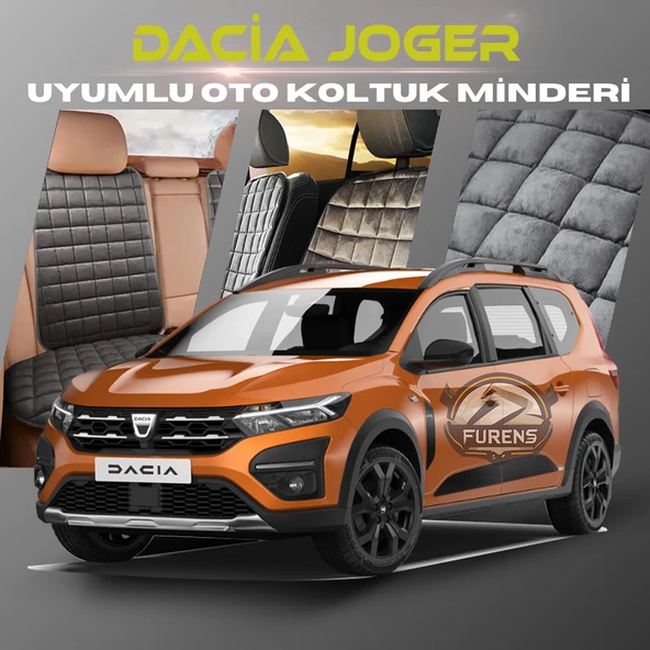 Dacia Joger Antrasit Renk Tay Tüyü Cepli & Terletmez Sırtlı Oto Koltuk Minder Seti - Koltuk Koruma Kılıfı (ÖN & ARKA TAM SET) ürün görseli 1