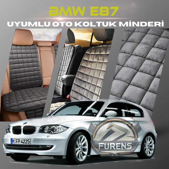 Bmw E87 Antrasit Renk Tay Tüyü Cepli & Terletmez Sırtlı Oto Koltuk Minder Seti - Koltuk Koruma Kılıfı (ÖN & ARKA TAM SET) ürün görseli 1