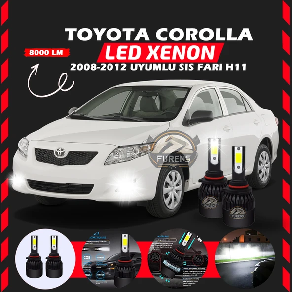 Toyota Corolla 2008-2012 Sis FarI Uyumlu Şimşek Etkili Led Xenon Light Series H11