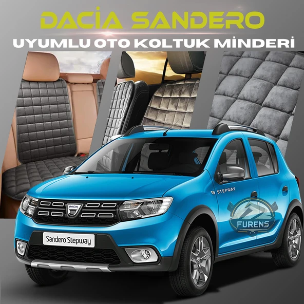 Dacia Sandero Antrasit Renk Tay Tüyü Cepli & Terletmez Sırtlı Oto Koltuk Minder Seti - Koltuk Koruma Kılıfı (ÖN & ARKA TAM SET) ürün görseli 1