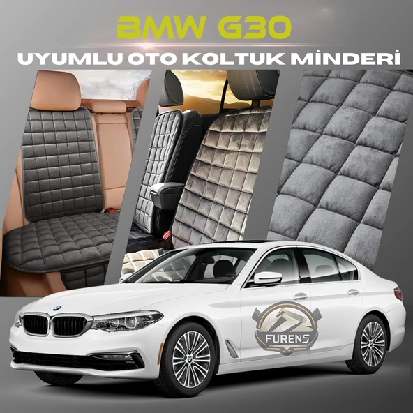 Bmw G30 Antrasit Renk Tay Tüyü Cepli & Terletmez Sırtlı Oto Koltuk Minder Seti - Koltuk Koruma Kılıfı (ÖN & ARKA TAM SET) ürün görseli 1