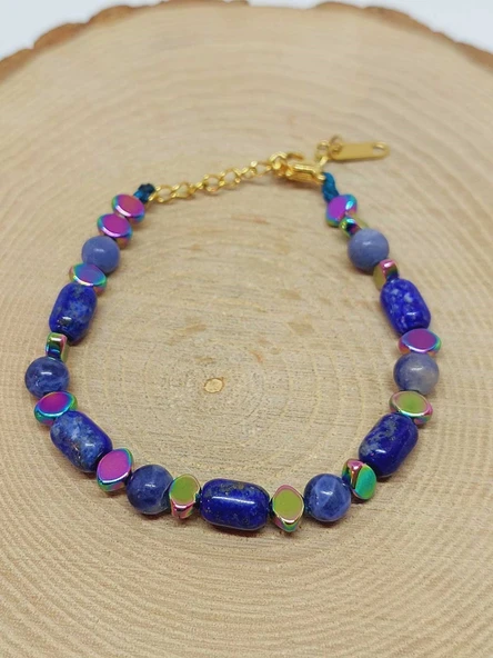 Lapis & Sodalit Taşı Tasarım Bileklik (55970) - Resim 4