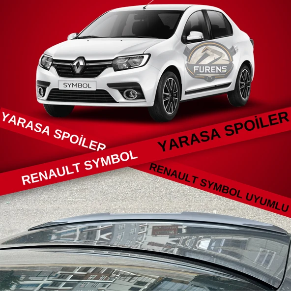 Renault Symbol 2013 Uyumlu Sonrası Bagaj Üstü Yarasa Spoiler Piano Black Parlak Siyah ürün görseli