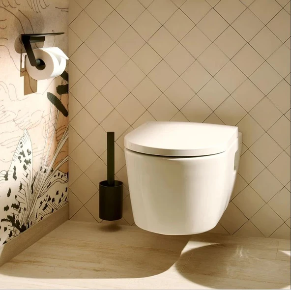 Hansgrohe WallStoris Raflı Tuvalet Kağıtlığı Satin Siyah 27928670 - 2