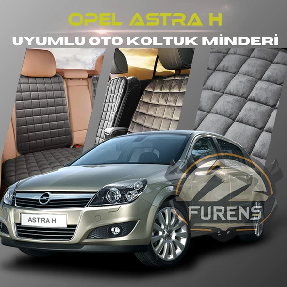 Opel Astra H Antrasit Renk Tay Tüyü Cepli & Terletmez Sırtlı Oto Koltuk Minder Seti - Koltuk Koruma Kılıfı (ÖN & ARKA TAM SET)