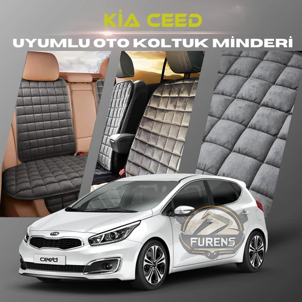Kia Ceed Antrasit Renk Tay Tüyü Cepli & Terletmez Sırtlı Oto Koltuk Minder Seti - Koltuk Koruma Kılıfı (ÖN & ARKA TAM SET) ürün görseli 1