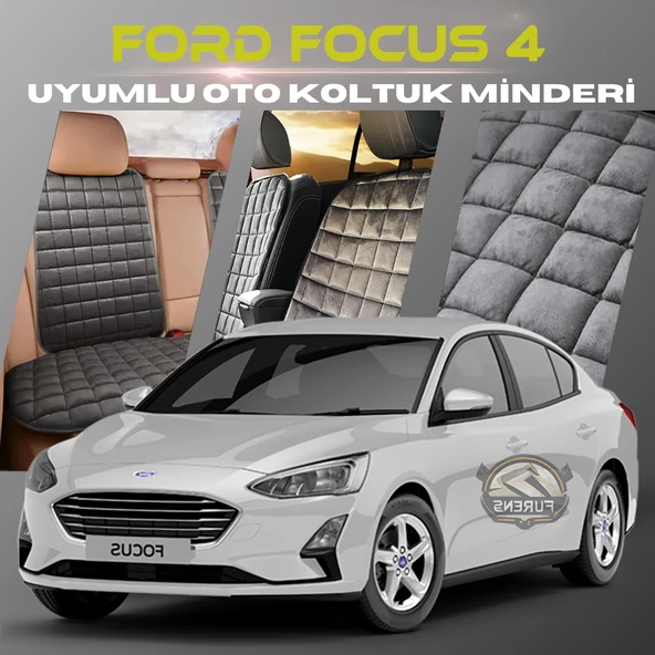 Ford Focus 4 Antrasit Renk Tay Tüyü Cepli & Terletmez Sırtlı Oto Koltuk Minder Seti - Koltuk Koruma Kılıfı (ÖN & ARKA TAM SET) ürün görseli 1