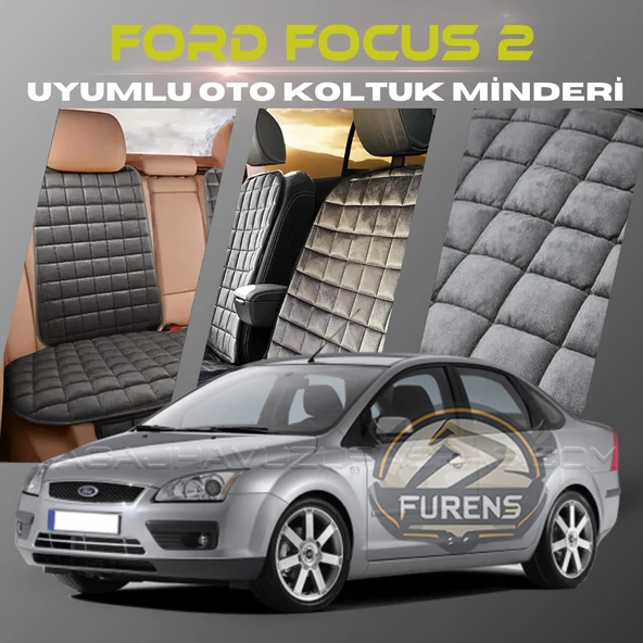 Ford Focus 2 Antrasit Renk Tay Tüyü Cepli & Terletmez Sırtlı Oto Koltuk Minder Seti - Koltuk Koruma Kılıfı (ÖN & ARKA TAM SET) ürün görseli 1