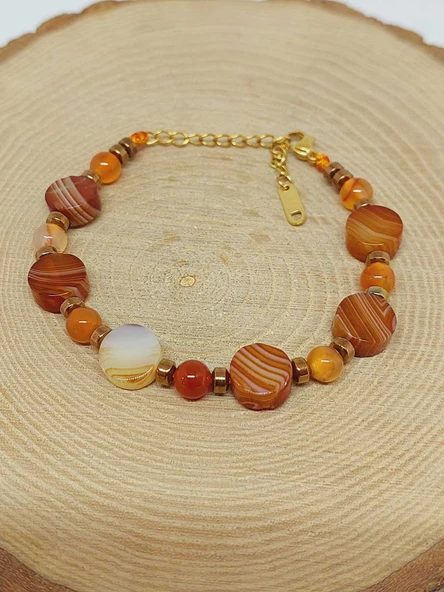 Akik Taşı Tasarım Bileklik (55936) - Resim 4