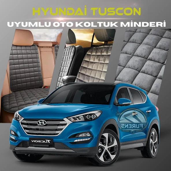 Hyundai Tuscon Antrasit Renk Tay Tüyü Cepli & Terletmez Sırtlı Oto Koltuk Minder Seti - Koltuk Koruma Kılıfı (ÖN & ARKA TAM SET) ürün görseli 1