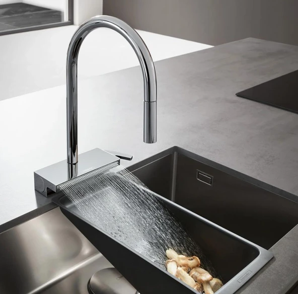 Hansgrohe Aquno Select M81 Eviye Bataryası 170 Spiralli 3jet sBox Krom 73831000 - 2