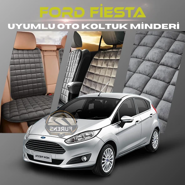 Ford Fiesta Antrasit Renk Tay Tüyü Cepli & Terletmez Sırtlı Oto Koltuk Minder Seti - Koltuk Koruma Kılıfı (ÖN & ARKA TAM SET) ürün görseli 1