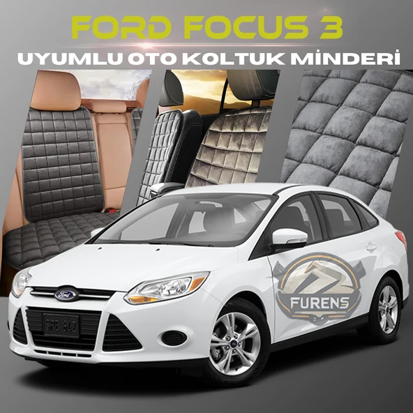 Ford Focus 3 Antrasit Renk Tay Tüyü Cepli & Terletmez Sırtlı Oto Koltuk Minder Seti - Koltuk Koruma Kılıfı (ÖN & ARKA TAM SET) ürün görseli 1