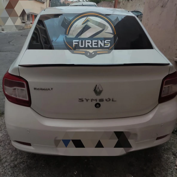 Renault Symbol 2013 Uyumlu Sonrası Bagaj Üstü Yarasa Spoiler Piano Black Parlak Siyah - Resim 3