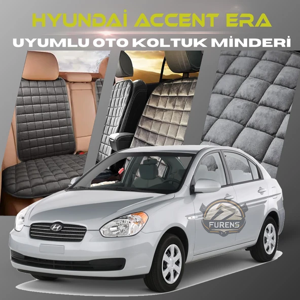 Hyundai Accent Era Antrasit Renk Tay Tüyü Cepli & Terletmez Sırtlı Oto Koltuk Minder Seti - Koltuk Koruma Kılıfı (ÖN & ARKA TAM SET) ürün görseli 1