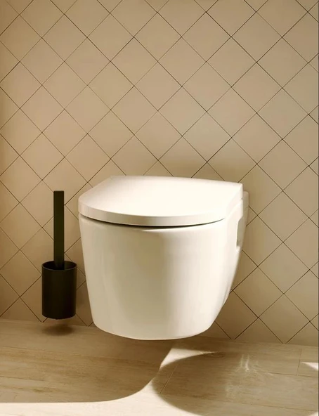 Hansgrohe WallStoris Tuvalet Fırçası Satin Siyah 27927670 - Resim 2