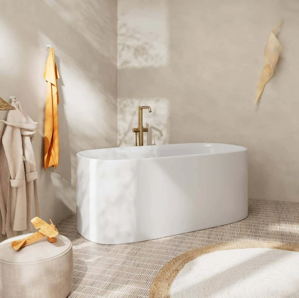 Hansgrohe Tecturis S Tek Kollu Küvet Bataryası Mat Bronz 73440140 - Resim 2