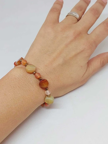 Akik Taşı Tasarım Bileklik (55936) - Resim 3