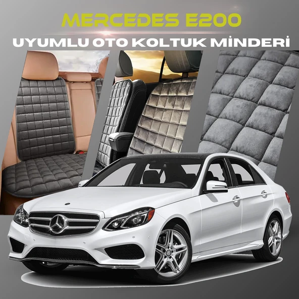 Mercedes E200 Antrasit Renk Tay Tüyü Cepli & Terletmez Sırtlı Oto Koltuk Minder Seti - Koltuk Koruma Kılıfı (ÖN & ARKA TAM SET) ürün görseli 1