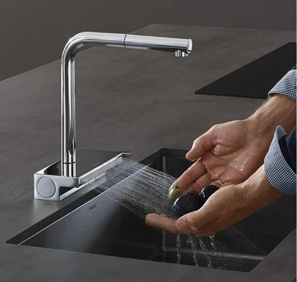 Hansgrohe Aquno Select M81 Eviye Bataryası 250 Spiralli 2jet sBox Krom 73830000 - Resim 2