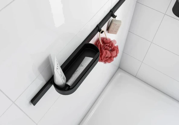 Hansgrohe WallStoris Depolama Rafı Satin Siyah 27913670 - Resim 2